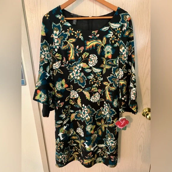🆕NWT Anna Sui Loves I.N.C. Petite Floral Print Sheath Dress Size Large - Picture 4 of 15